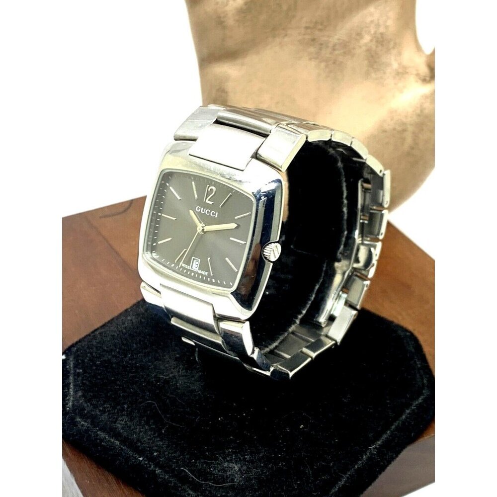 GUCCI Unisex Watch 8500M Swiss Quartz Gray Dial Silver Stainless Steel 34mm - Picture 14 of 14